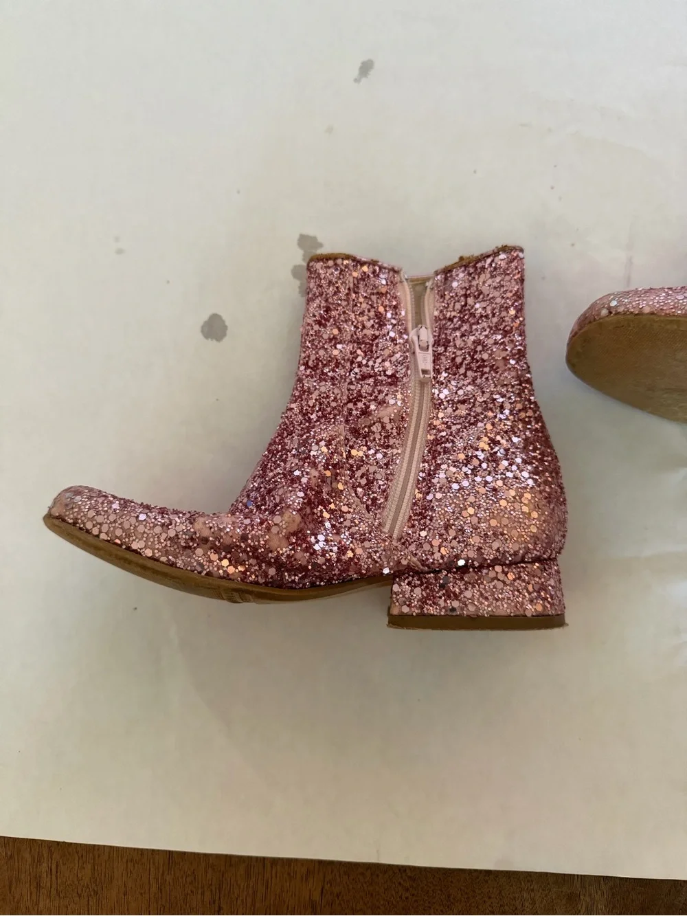 Girls' Glitter Zip-Up Boots in Pink